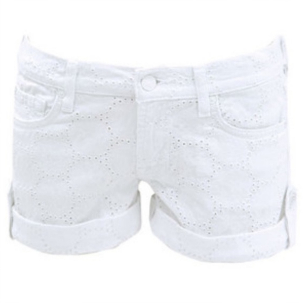 7 For All Mankind White Eyelet Shorts